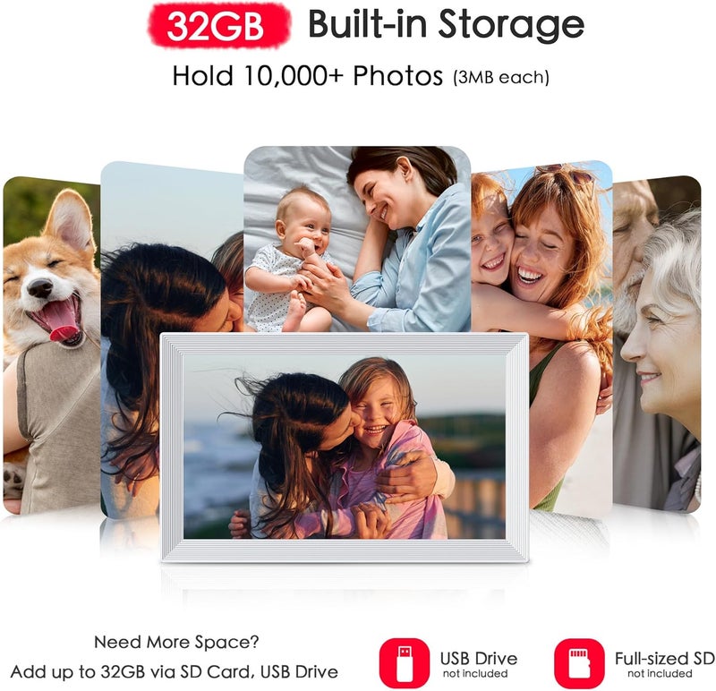 FLYRUIT Digital Picture Frame, Frameo 15.6 inch Large Digital Photo Frame WiFi, 1920*1080 IPS FHD Touchscreen, 32GB Storage, Instant Share Pictures Video, Photo Frame Electronic, House Warming, Gift for Mom - Image 3